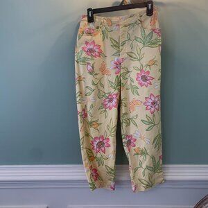 Talbots Floral Stretch Pants Size 4
